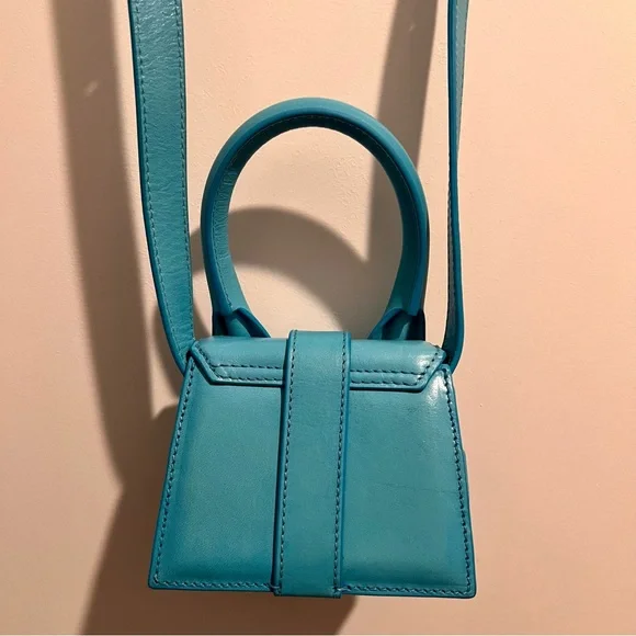 Jacquemus Le Chiquito Mini Bag Blue Leather Top Handle Crossbody - Picture 6 of 8